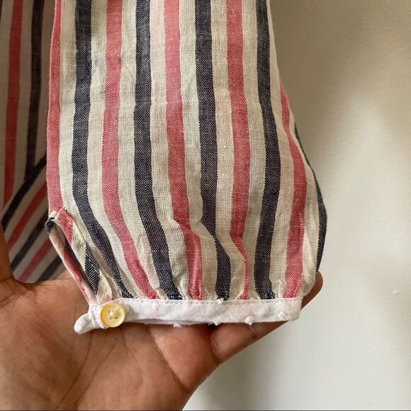 Anthropologie Isabella Sinclair Striped button pullover tunic Linen blend XS - Picture 3 of 5